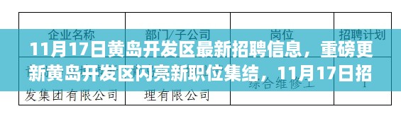 11月17日黃島開(kāi)發(fā)區(qū)最新招聘信息揭秘，新職位集結(jié)，閃亮招聘啟幕