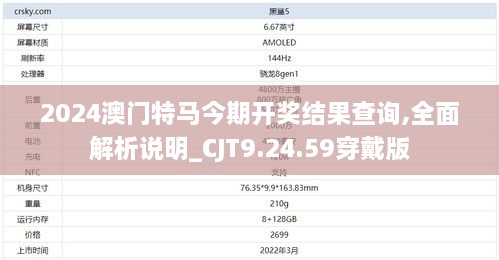 2024澳門特馬今期開獎(jiǎng)結(jié)果查詢,全面解析說明_CJT9.24.59穿戴版