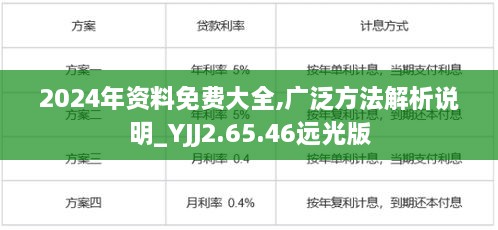 2024年資料免費(fèi)大全,廣泛方法解析說(shuō)明_YJJ2.65.46遠(yuǎn)光版