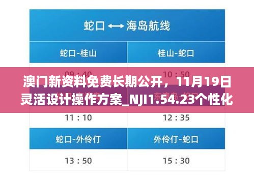 澳門新資料免費長期公開，11月19日靈活設計操作方案_NJI1.54.23個性化版本