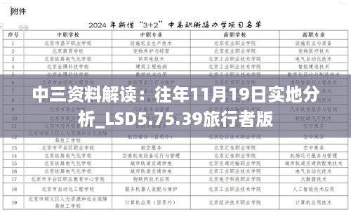 中三資料解讀：往年11月19日實地分析_LSD5.75.39旅行者版