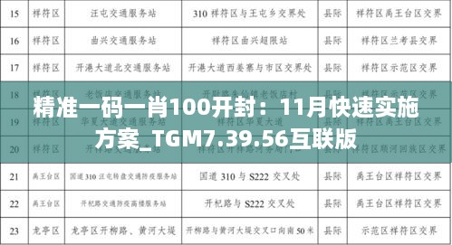 精準(zhǔn)一碼一肖100開封：11月快速實施方案_TGM7.39.56互聯(lián)版