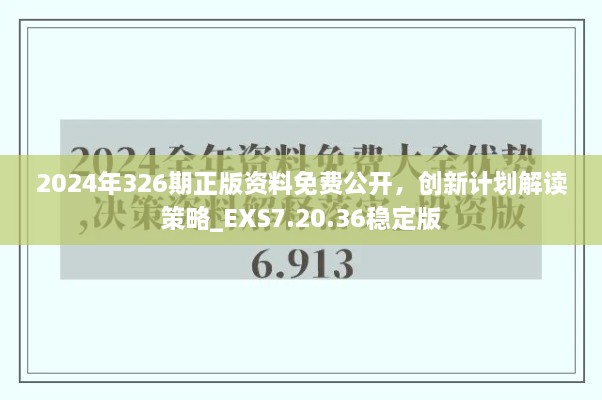 2024年326期正版資料免費公開，創(chuàng)新計劃解讀策略_EXS7.20.36穩(wěn)定版