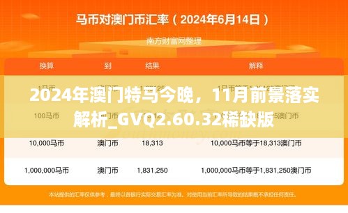 2024年澳門特馬今晚，11月前景落實(shí)解析_GVQ2.60.32稀缺版