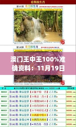 澳門(mén)王中王100%準(zhǔn)確資料：11月19日往年整體執(zhí)行解析_ZHC3.32.74先鋒版