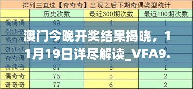 澳門今晚開獎結(jié)果揭曉，11月19日詳盡解讀_VFA9.14.30正式版