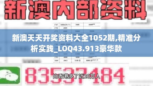 新澳天天開獎資料大全1052期,精準(zhǔn)分析實踐_LOQ43.913豪華款