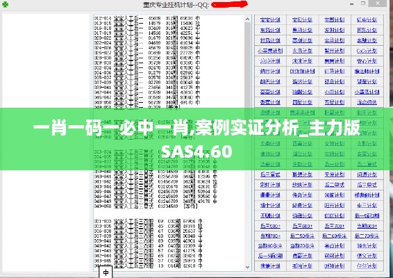 一肖一碼一必中一肖,案例實證分析_主力版SAS4.60