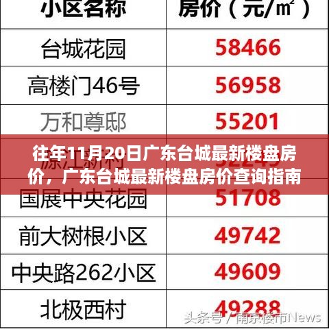 廣東臺城最新樓盤房價查詢指南，揭秘往年11月房價走勢與購房攻略！