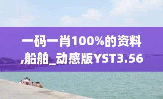 一碼一肖100%的資料,船舶_動(dòng)感版YST3.56