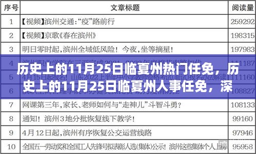 歷史上的11月25日臨夏州熱門任免，歷史上的11月25日臨夏州人事任免，深度解析與觀點(diǎn)闡述