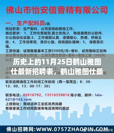 鶴山雅圖仕最新招聘表發(fā)布，歷史上的11月25日招聘動態(tài)回顧