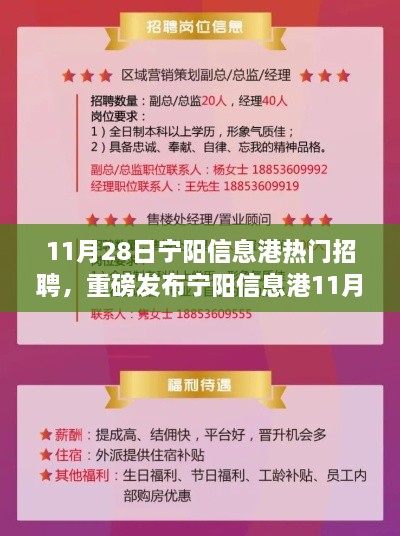 寧陽信息港11月28日熱門招聘，科技新品引領(lǐng)智能未來，生活新潮流觸手可及