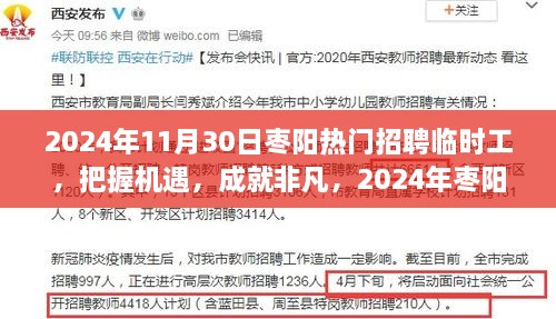 2024年棗陽熱門招聘臨時工，把握機遇，展翅高飛