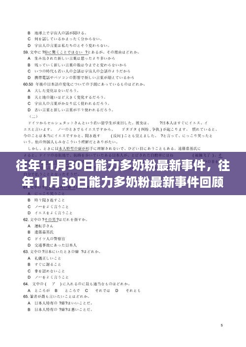 往年11月30日能力多奶粉最新事件，往年11月30日能力多奶粉最新事件回顧與解析