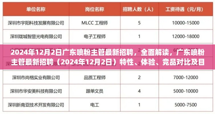 廣東噴粉主管最新招聘解讀，特性、體驗、競品對比與目標用戶分析（2024年）