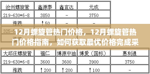 12月螺旋管熱門價(jià)格解析與采購(gòu)指南，獲取最優(yōu)價(jià)格，輕松完成采購(gòu)任務(wù)