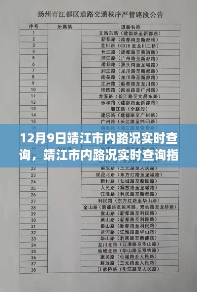 12月9日靖江市內(nèi)路況實(shí)時(shí)查詢，靖江市內(nèi)路況實(shí)時(shí)查詢指南（初學(xué)者/進(jìn)階用戶適用）