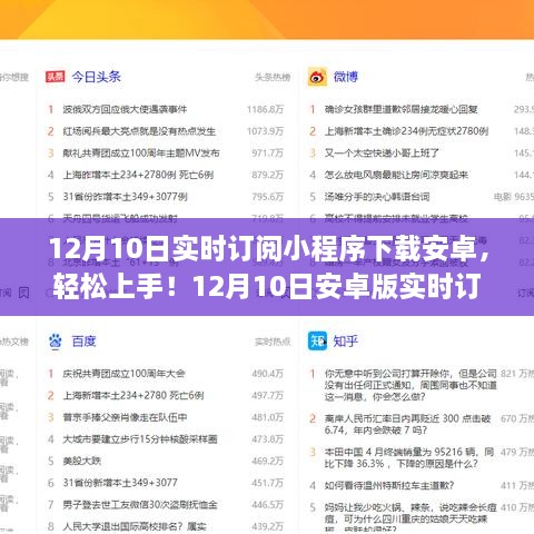 12月10日安卓版實時訂閱小程序下載教程，初學(xué)者與進階用戶指南