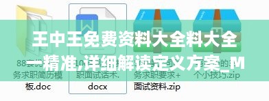 王中王免費(fèi)資料大全料大全一精準(zhǔn),詳細(xì)解讀定義方案_Mixed10.731