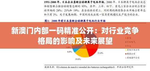 新澳門內(nèi)部一碼精準(zhǔn)公開：對(duì)行業(yè)競(jìng)爭(zhēng)格局的影響及未來(lái)展望