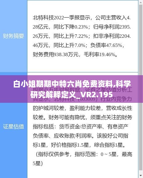 白小姐期期中特六肖免費資料,科學(xué)研究解釋定義_VR2.195