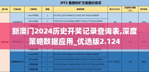 新澳門(mén)2024歷史開(kāi)獎(jiǎng)記錄查詢(xún)表,深度策略數(shù)據(jù)應(yīng)用_優(yōu)選版2.124