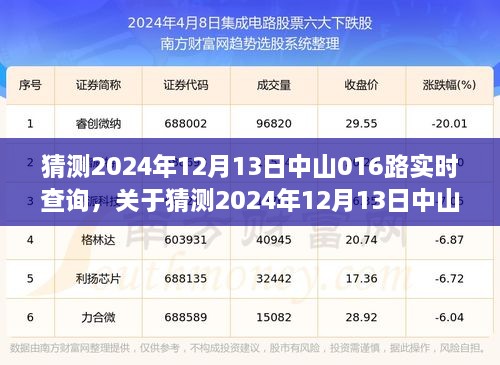 關(guān)于中山公交016路實時查詢的預(yù)測與探討，2024年12月13日實時查詢分析