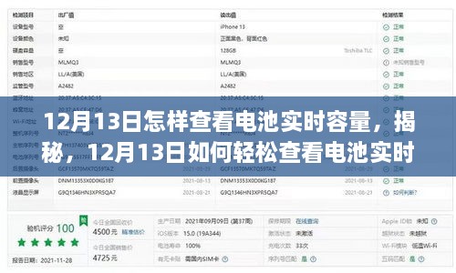 揭秘，如何輕松查看電池實時容量（12月13日指南）