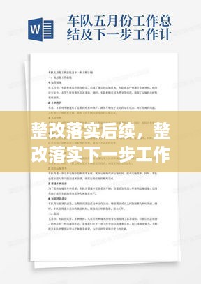 整改落實后續(xù)，整改落實下一步工作計劃 