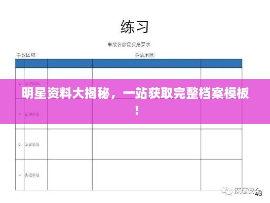 明星資料大揭秘，一站獲取完整檔案模板！