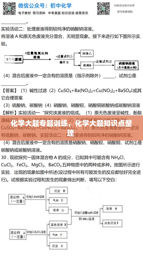 化學大題專題訓練，化學大題知識點整理 