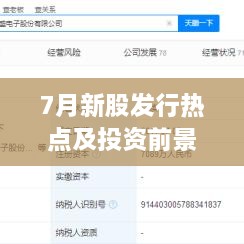 7月新股發(fā)行熱點(diǎn)及投資前景深度解析，上市股票一覽