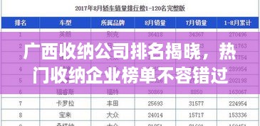 廣西收納公司排名揭曉，熱門(mén)收納企業(yè)榜單不容錯(cuò)過(guò)！