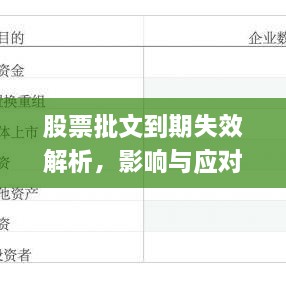 股票批文到期失效解析，影響與應(yīng)對(duì)策略
