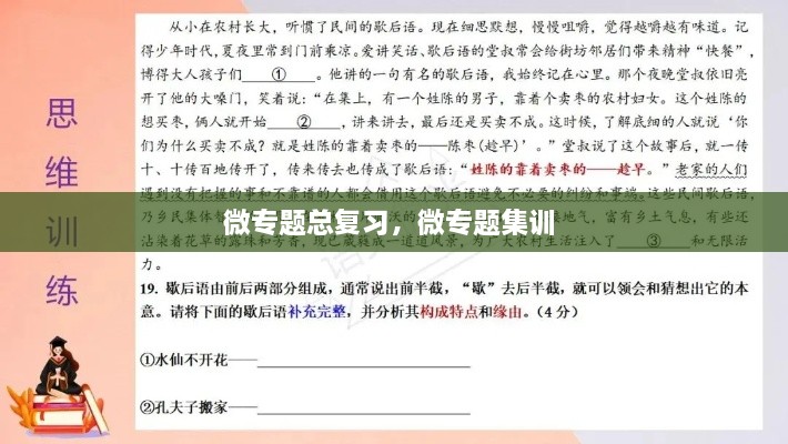 微專題總復習，微專題集訓 