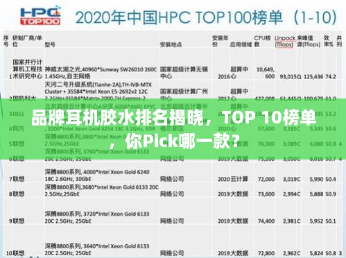 品牌耳機(jī)膠水排名揭曉，TOP 10榜單，你Pick哪一款？