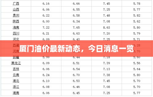 廈門油價最新動態(tài)，今日消息一覽